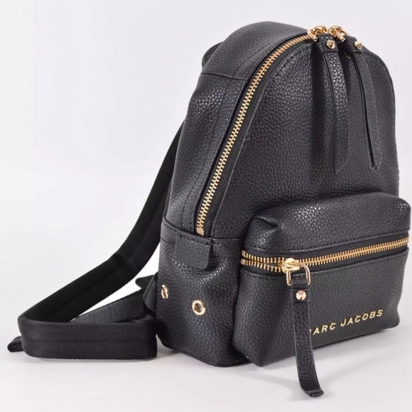 Marc Jacobs New Mini Pebbled Black Leather Adjustable Backpack Purse - Picture 15 of 15